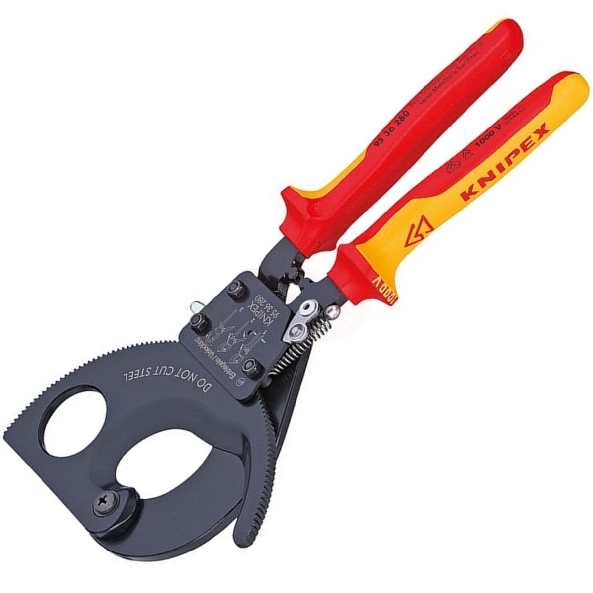 Knipex 95 36 280 Cırcır Mekanizmalı Vde Kablo Kesme Makası