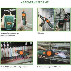 Proskit MT-7028 Network Kablo Test Cihazı Prob Kit