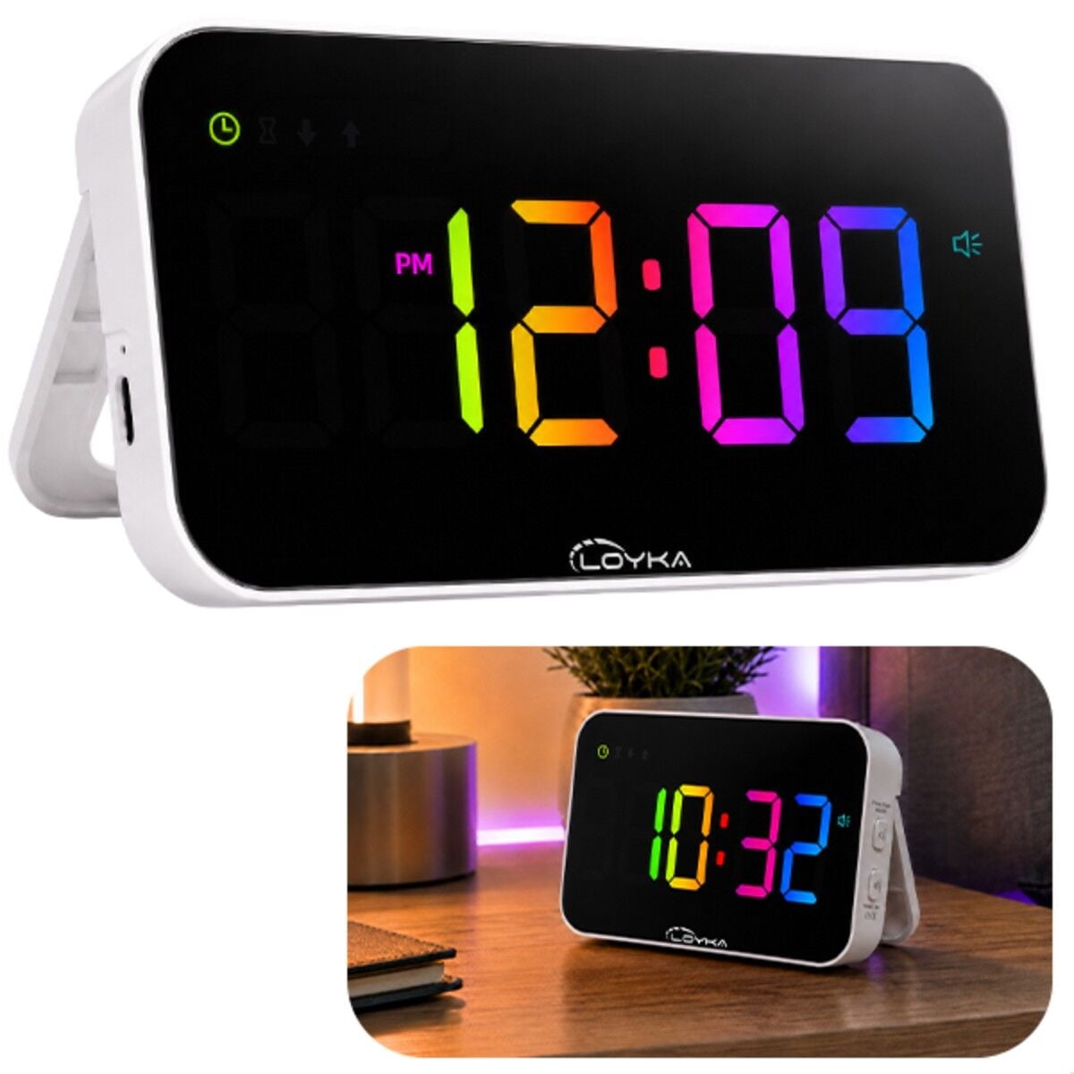Loyka NEO RGB Mini Renkli Dijital Led Duvar ve Masa Saati