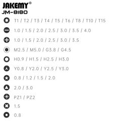 Jakemy JM-8180 47 Parça Hassas Manyetik Tornavida Seti