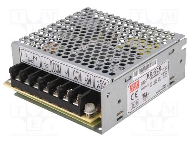 Mean-Well RD-50B 50W 5V-24V Çıkışlı Metal Güç Kasa Kaynağı