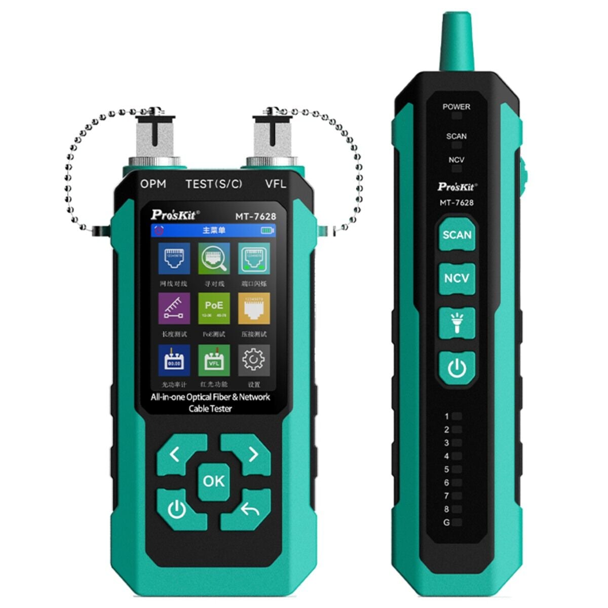 Proskit MT-7628 Çok Fonksiyonlu Fiber Optik ve Ağ Kablosu Test Cihazı