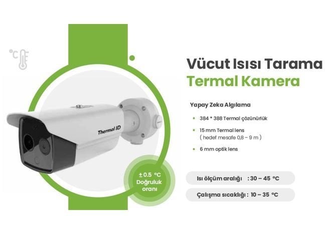 Termal ID Vücut Isı Ateş Ölçer Termal Güvenlik Kamerası