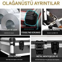 Proskit TC-756 Lüks Alüminyum ve Karbon Fiber Takım Çantası