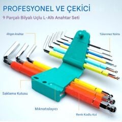 Proskit HW-230BL Uzun Top Başlı Renkli Alyan Anahtar Seti