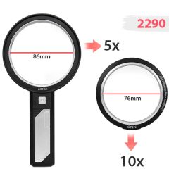 2290 Işıklı El Tipi Büyüteç 15X (10X/5X)