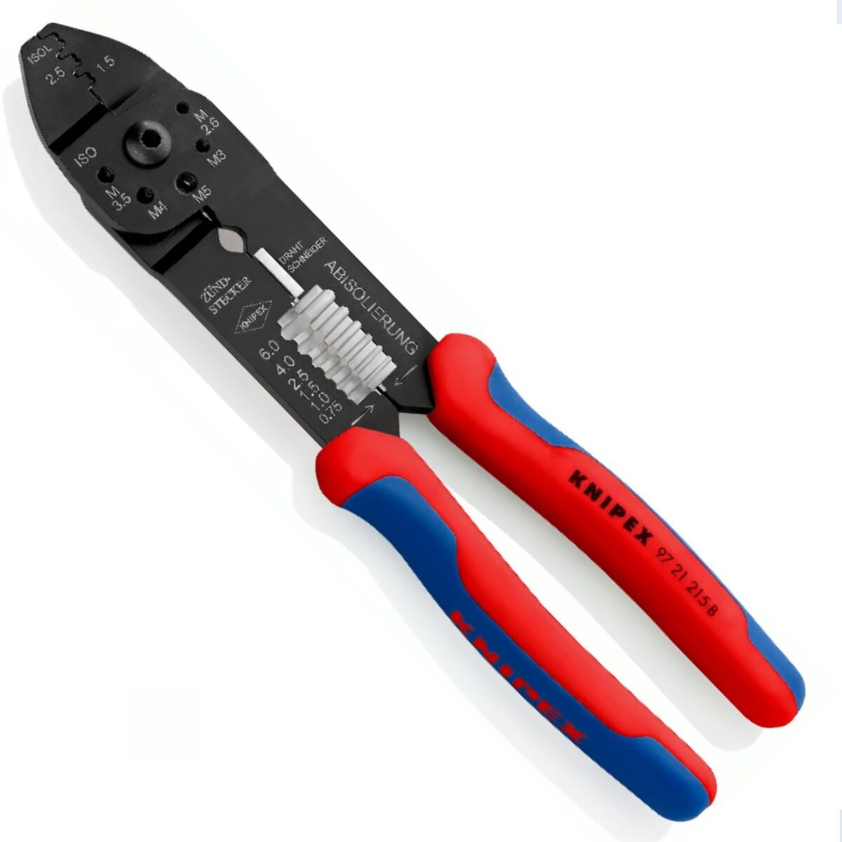 Knipex 97 21 215B Pabuç Sıkma ve Kablo Sıyırma Pensesi