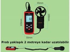 Tasi TA8162 Hava ve Rüzgar Hızı Ölçer Anemometre