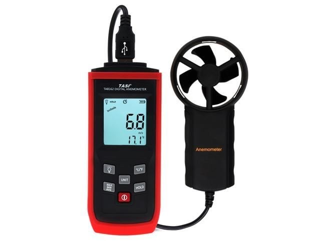 Tasi TA8162 Hava ve Rüzgar Hızı Ölçer Anemometre