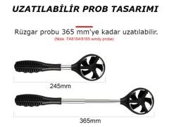 Tasi TA8165 Hava ve Rüzgar Hızı Ölçer Anemometre