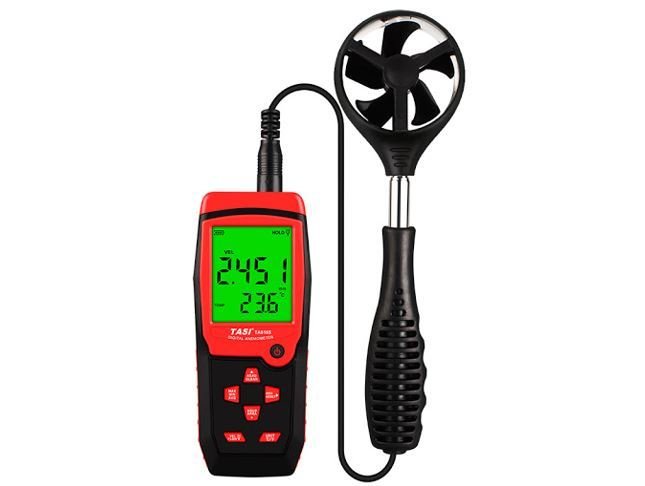Tasi TA8165 Hava ve Rüzgar Hızı Ölçer Anemometre