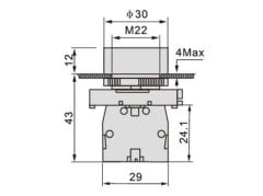 LAY5-EA5331 İşaretli Plastik Yaylı Buton 1NO
