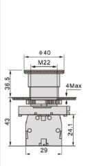 LAY5-EA3341 İşaretli Plastik Yaylı Buton 1NO