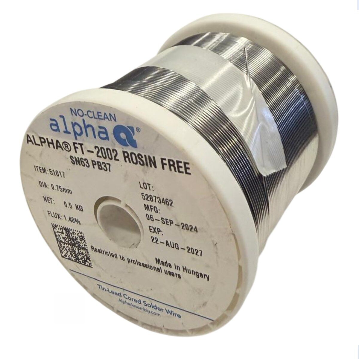 Alpha FT-2002 Sn63 Pb37 0,75mm Lehim Teli 500gr