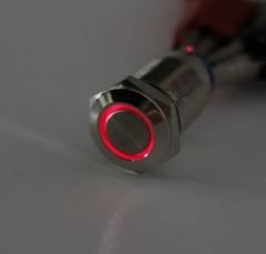 12mm Ledli Metal Su Geçirmez Yaylı Buton 6-24VDC