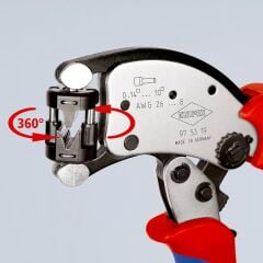 Knipex 97 53 19 Döner Kafalı Kablo Yüksük Sıkma Pensesi