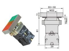 LAY5-BW8465 Metal Işıklı İkiz Yaylı Buton
