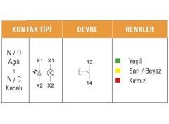 LAY5-BW8465 Metal Işıklı İkiz Yaylı Buton