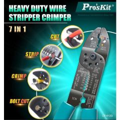 Proskit CP-413G Çok İşlevli Kablo Soyucu, Kesici, Terminal Sıkma Pensesi