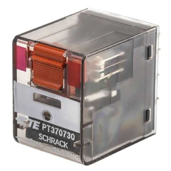 Schrack PT370730 230VAC 3C/O 10A End-Röle Test Butonlu