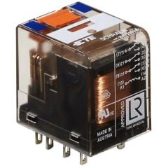 Schrack PT370012 12VDC 3C/O 10A End-Röle Test Butonlu