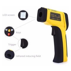 HT-819 LCD Dijital Çift Lazer Kızılötesi Termometre 1050°C